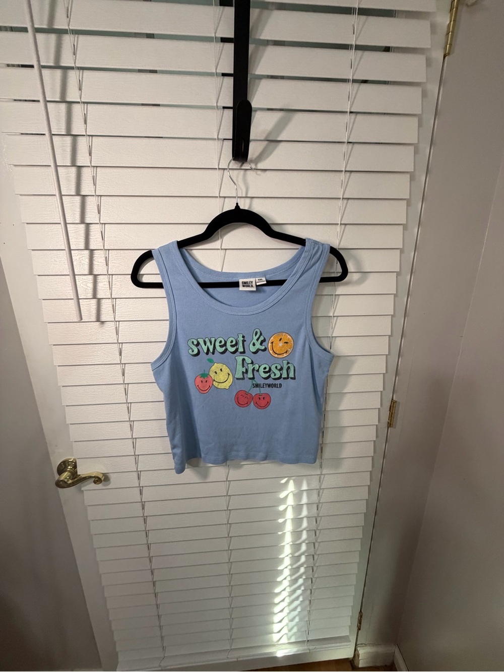 Light Blue "Sweet & Fresh" Graphic Tank Top